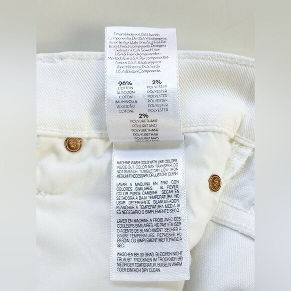 Mother The Stunner Two Step Fray Jeans Glass Slipper White Size 26 - Picture 7 of 11